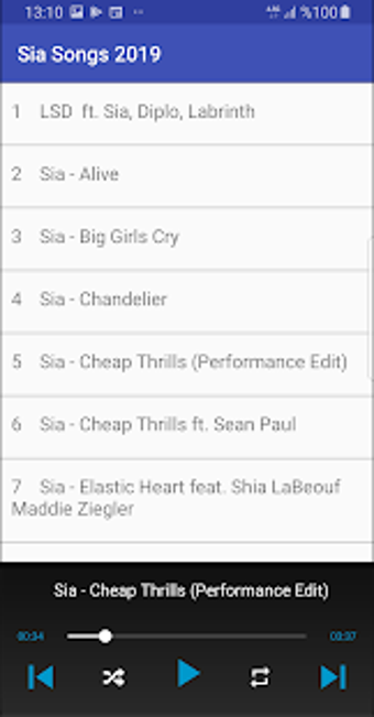 Imagen 1 para Sia Songs 2019 (without i…