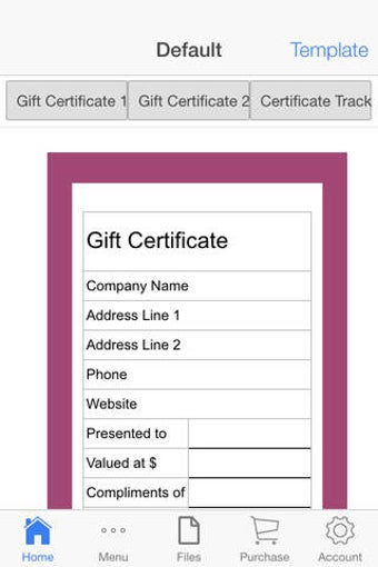 Imagen 0 para Gift Certificate