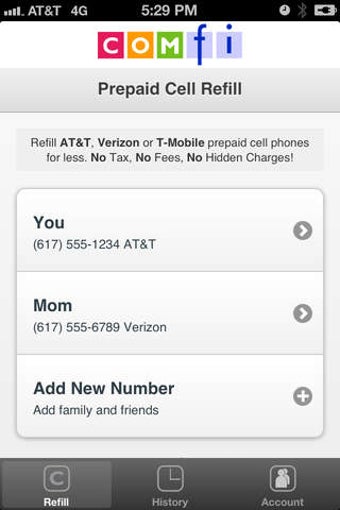 Image 0 for Comfi Refill Prepaid Cell…
