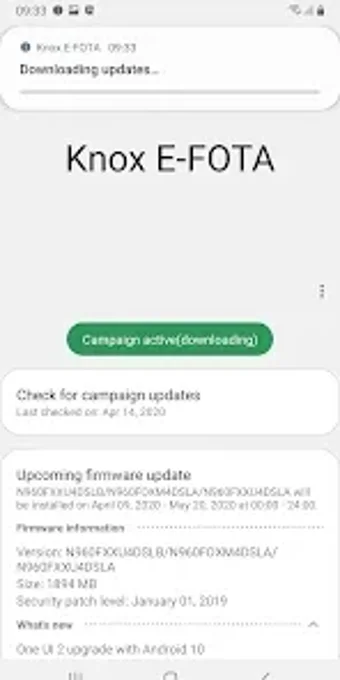 Imagen 0 para Knox E-FOTA: Legacy OneUI…