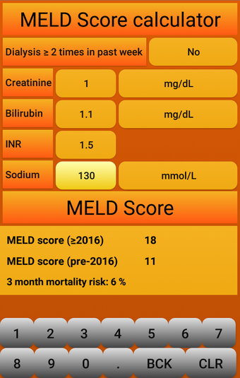 Imagen 1 para MELD Score calculator