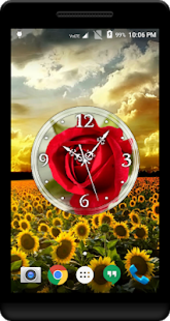Image 3 for Red Rose Clock Live Wallp…