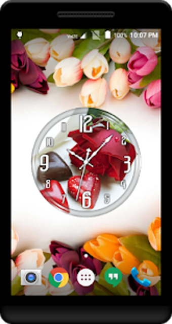 Image 1 for Red Rose Clock Live Wallp…