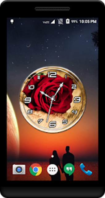 Image 0 for Red Rose Clock Live Wallp…