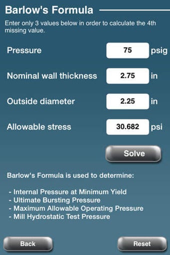 Image 0 for Barlows Formula Calculato…