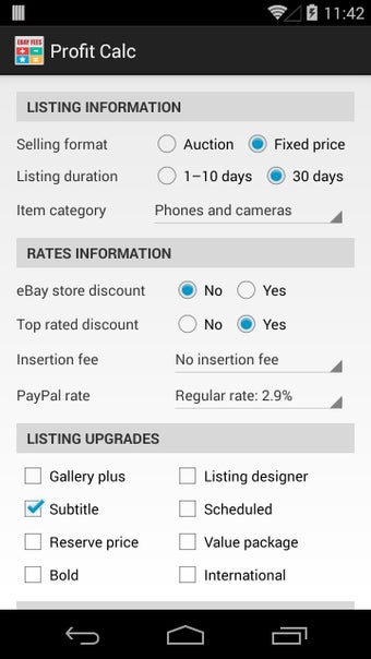 Imagen 1 para Profit & Fees Calculator