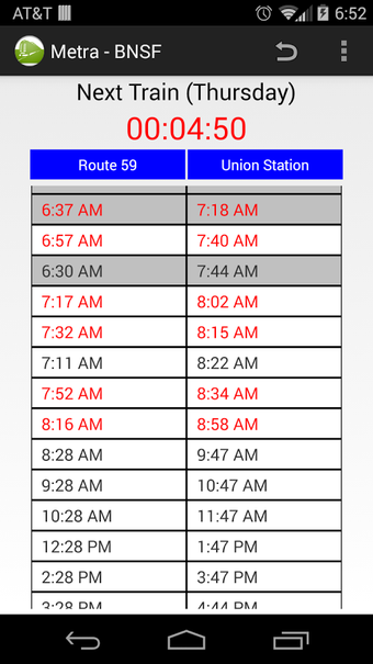 Image 4 for Schedule for Metra - BNSF