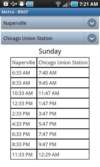 Image 7 for Schedule for Metra - BNSF