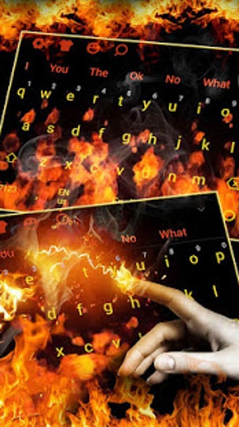 Image 2 for 3D Red Flaming Fire Keybo…