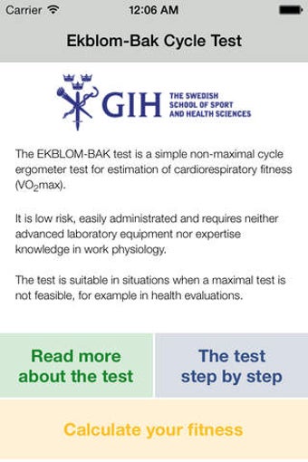 Image 0 for Ekblom-Bak Cycle Test
