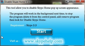 Image 0 for Disable Skype Home