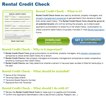 Image 3 for Rental Credit Check Forms