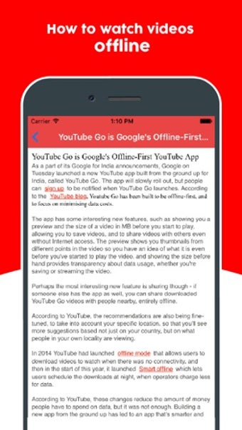 Image 0 for Guide for Youtube Go - Le…