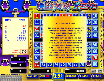 Imagen 3 para Cleopatra Keno