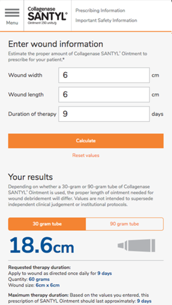 Image 0 for SANTYL* Dosing Calculator