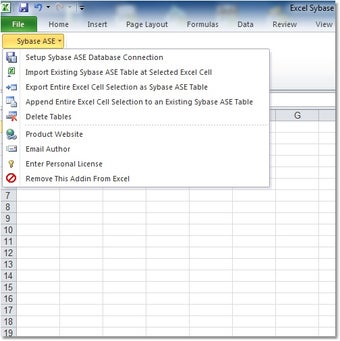 Image 0 for Excel Sybase ASE Import, …