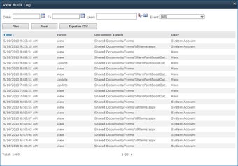 Image 2 for SharePoint Item Audit Log