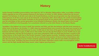 Imagen 1 para Sachin Tendulkar History …