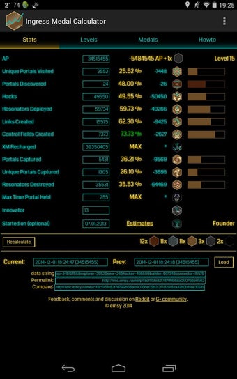 Imagen 1 para Ingress Medal Calculator