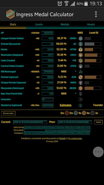 Imagen 0 para Ingress Medal Calculator