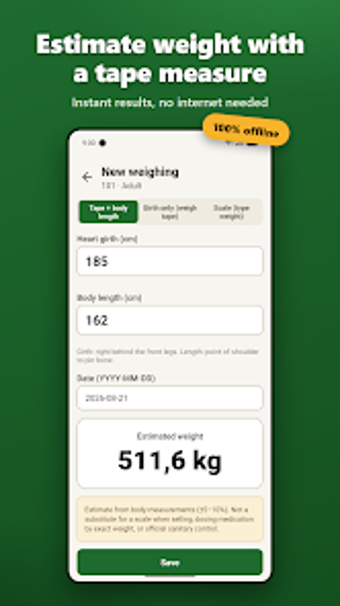 Imagen 0 para Cattle Weight  Tape Measu…