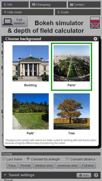 Image 1 for Bokeh simulator/DOF calcu…