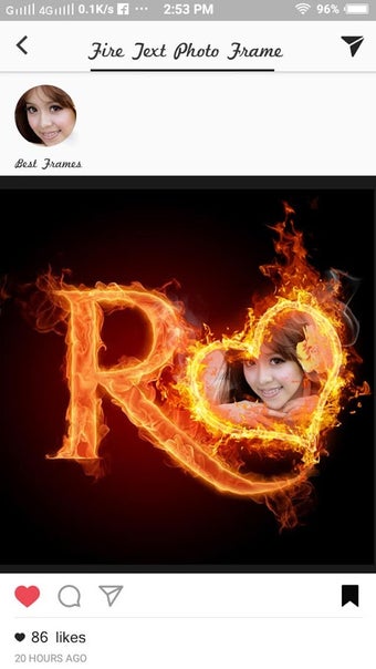 Image 0 for Fire Text Photo Frame
