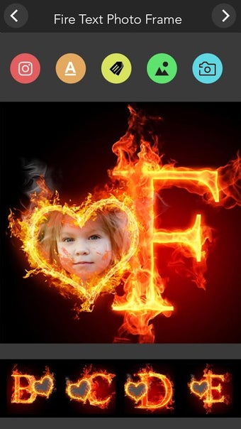 Image 1 for Fire Text Photo Frame