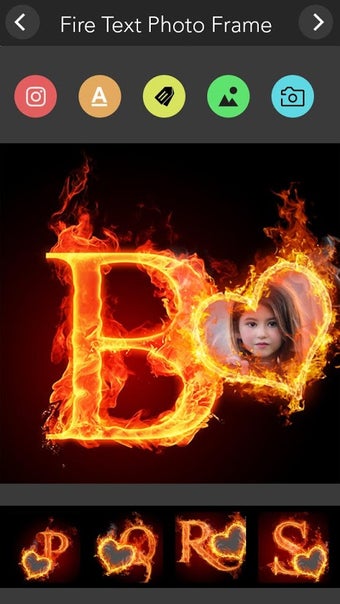Image 0 for Fire Text Photo Frame