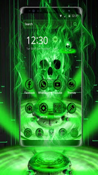 Imagen 3 para Green Skull Hologram Them…