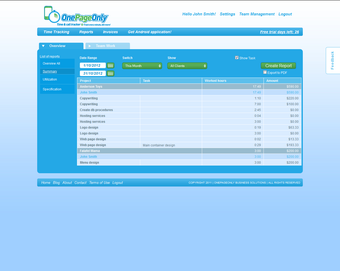 Image 0 for OnePageOnly Time & Call T…