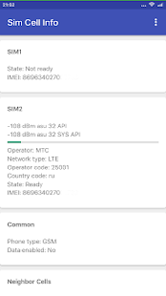 Image 0 for Sim Cell Info