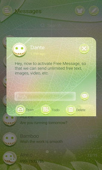 Image 1 for (FREE) GO SMS PRO LEAVES …