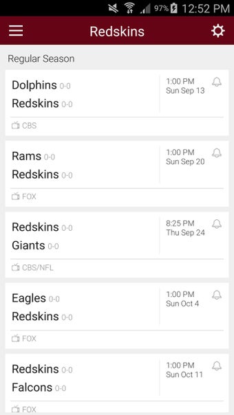 Imagen 1 para Football Schedule for Red…