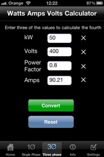 Image 0 for Watts Amps Volts Calculat…