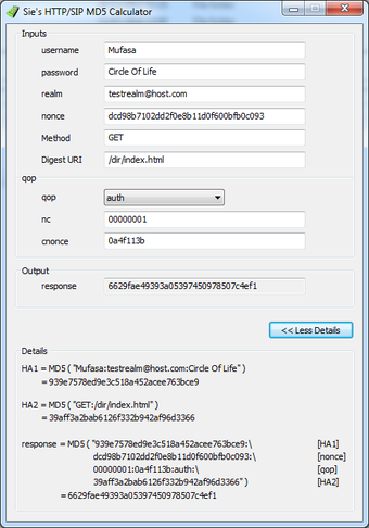 Imagen 0 para HTTP/SIP MD5 Calculator