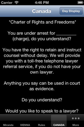 Imagen 5 para POLICE MIRANDA WARNING