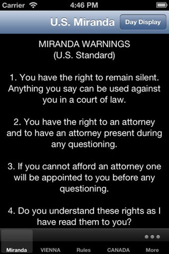 Imagen 7 para POLICE MIRANDA WARNING
