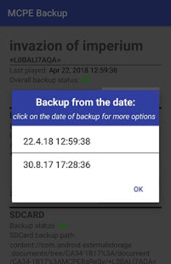Image 2 for MCPE Backup