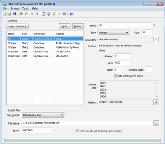 Image 0 for DTM Flat File Generator