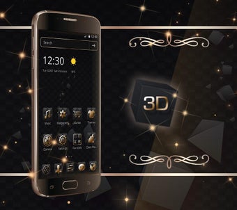 Imagen 1 para Luxury Golden 3D Black Te…