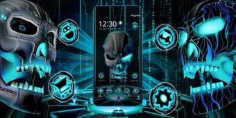 Imagen 2 para Neon Tech Evil Skull 3D T…