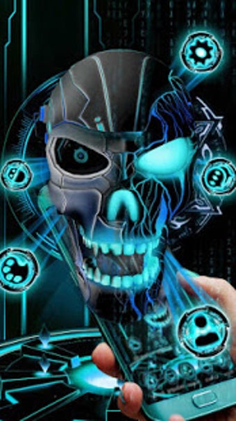 Imagen 3 para Neon Tech Evil Skull 3D T…
