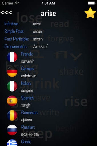 Imagen 0 para Irregular Verbs Dictionar…