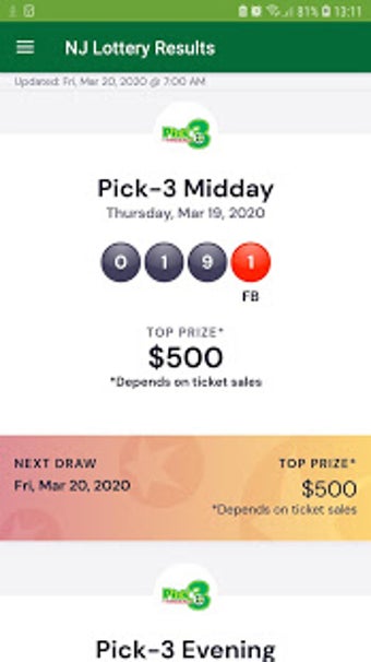 Image 1 for NJ Lottery Results
