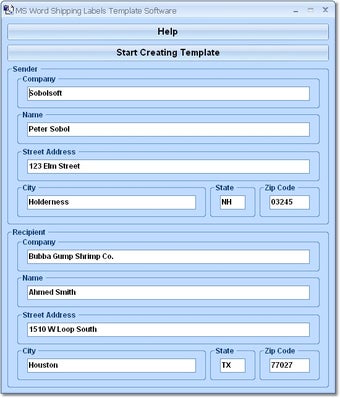 Image 0 for MS Word Shipping Labels T…