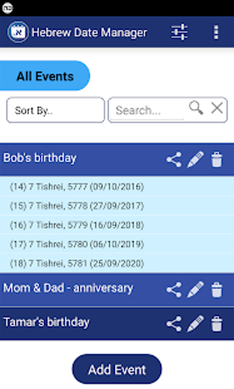 Image 1 for Hebrew Date Manager + Wid…