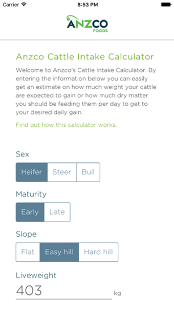 Image 2 for Anzco Cattle Intake Calcu…