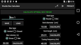 Image 1 for Woofer Box Calculator PRO