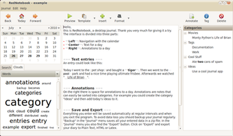 Imagen 1 para RedNotebook for Linux